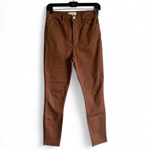 Frame Ali High Rise Cigarette Rust Brown Skinny Jeans Size 27